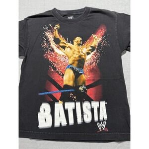 Vintage WWE Batista The Animal T-Shirt 2007 Wrestling Tee Black Size Youth L WWF